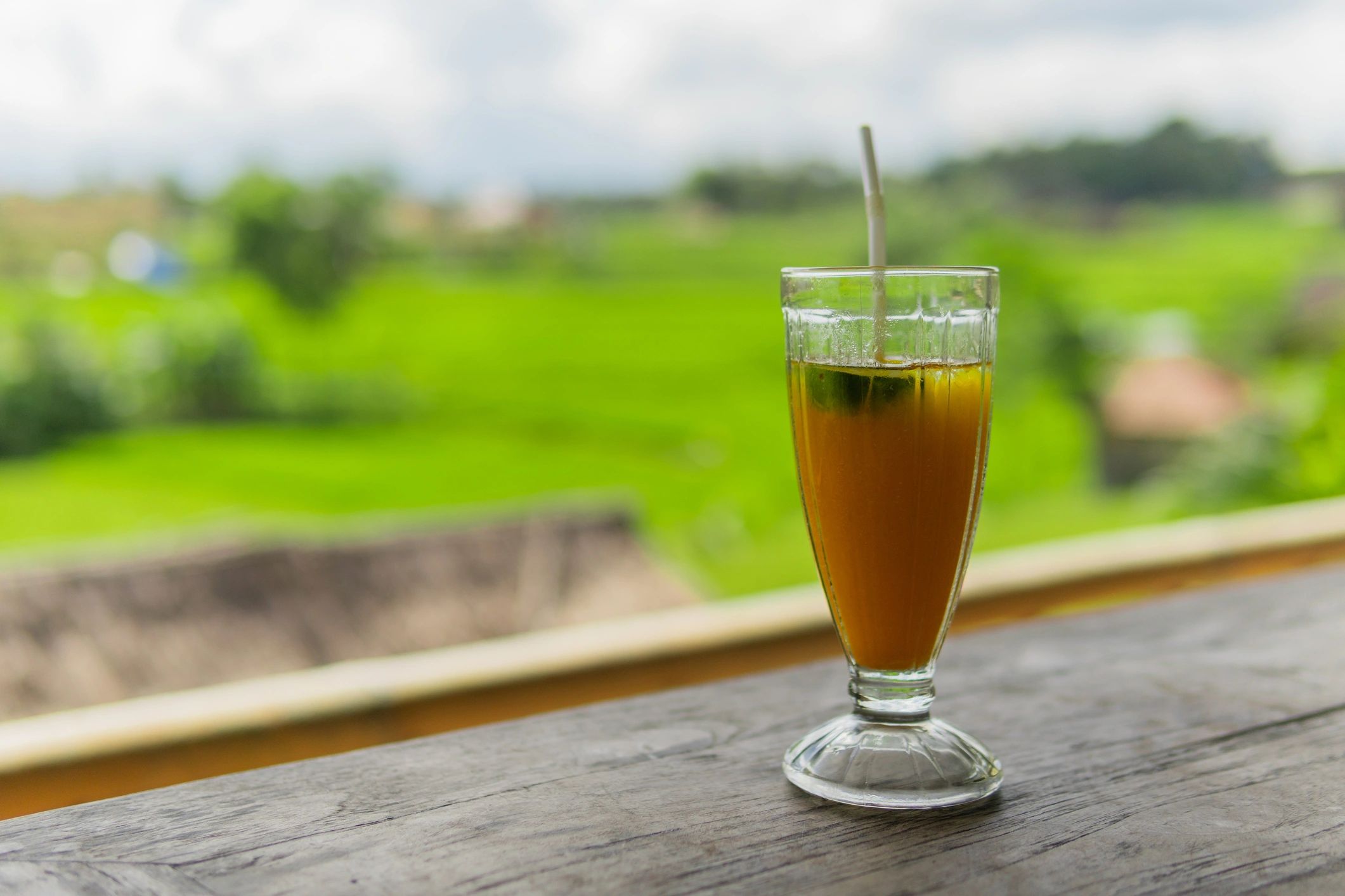 Iced tropical drink in a glass