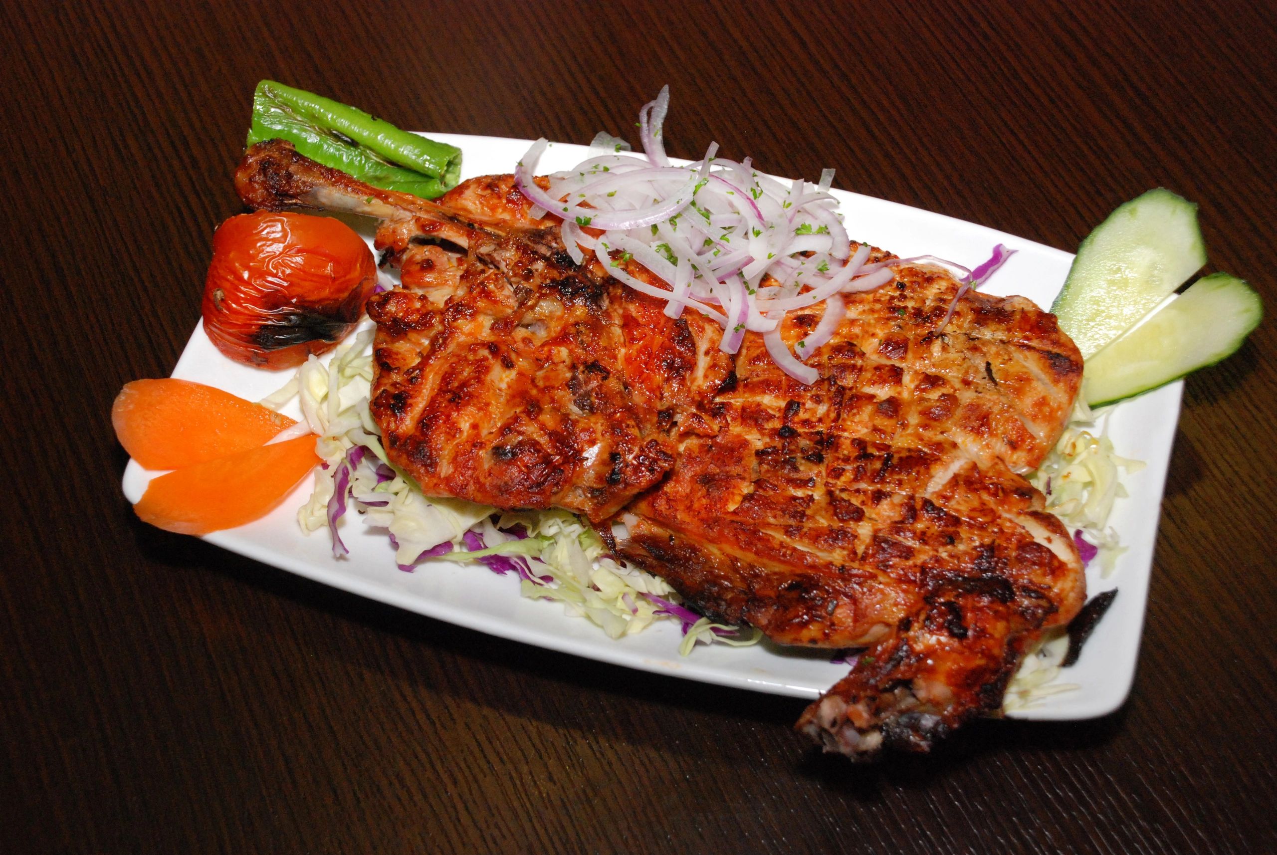 Fresh grilled meal plate representing hearty wrap fillings