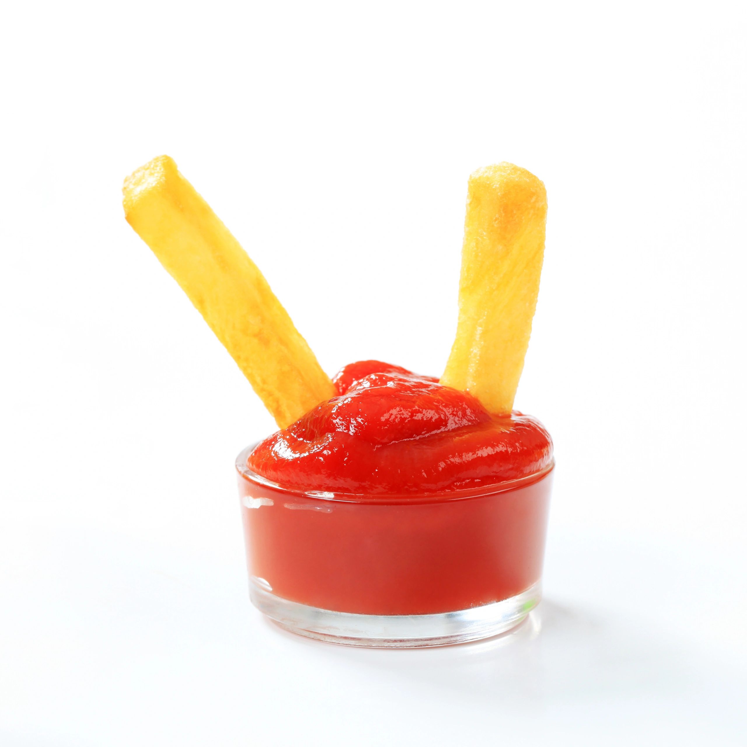 Crispy french fries with ketchup