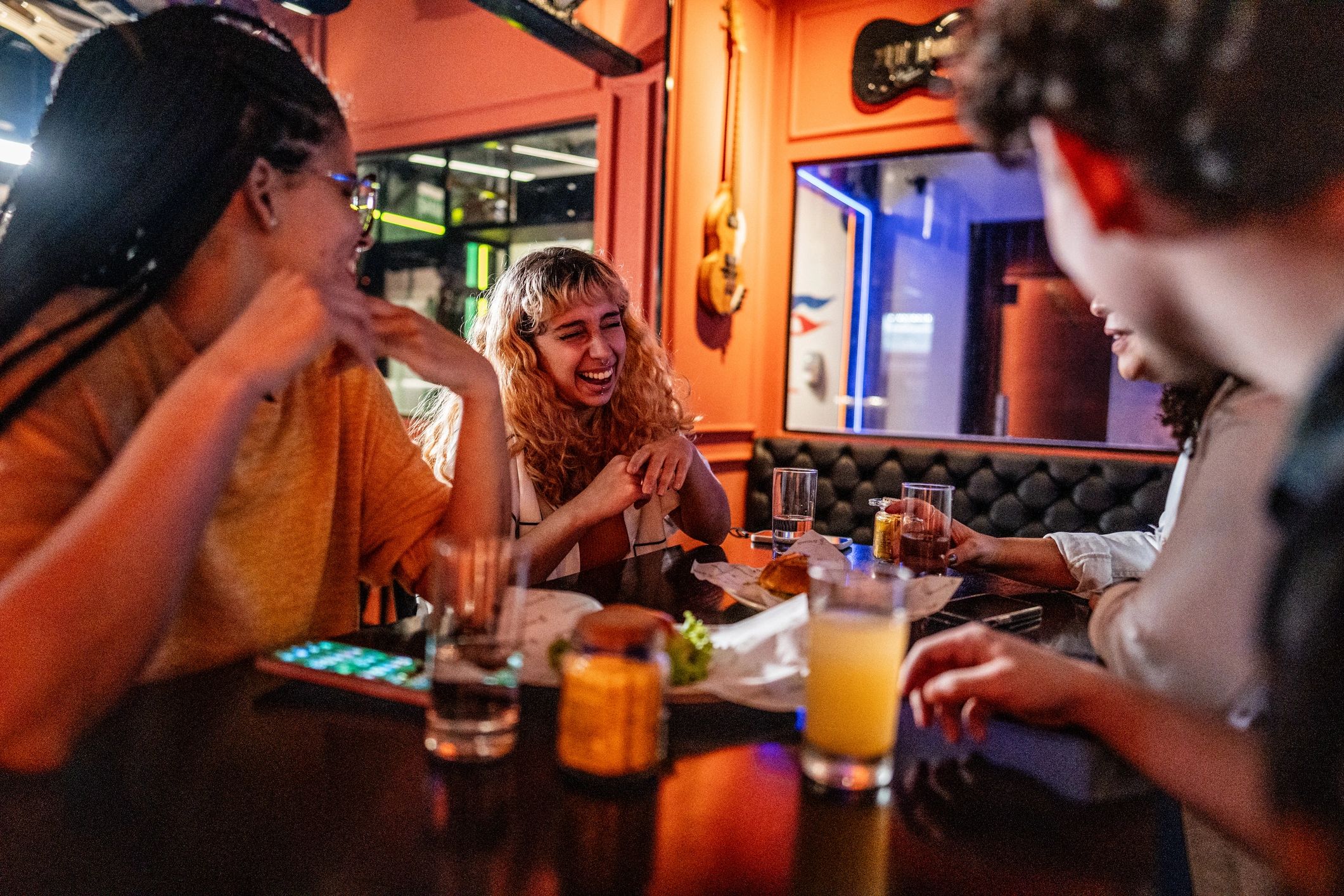 Customer enjoying a meal at a restaurant
