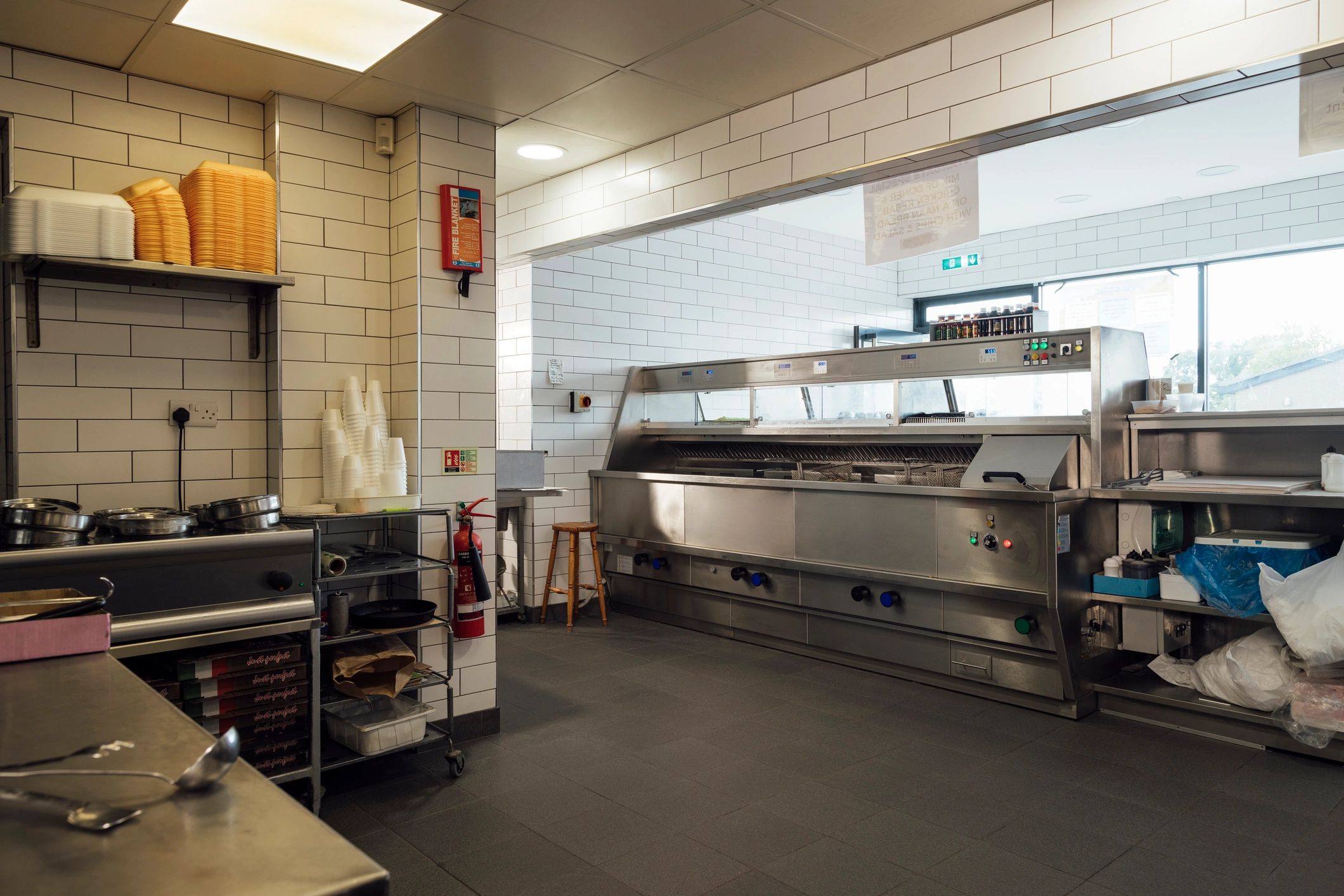 Stylish fast food restaurant interior
