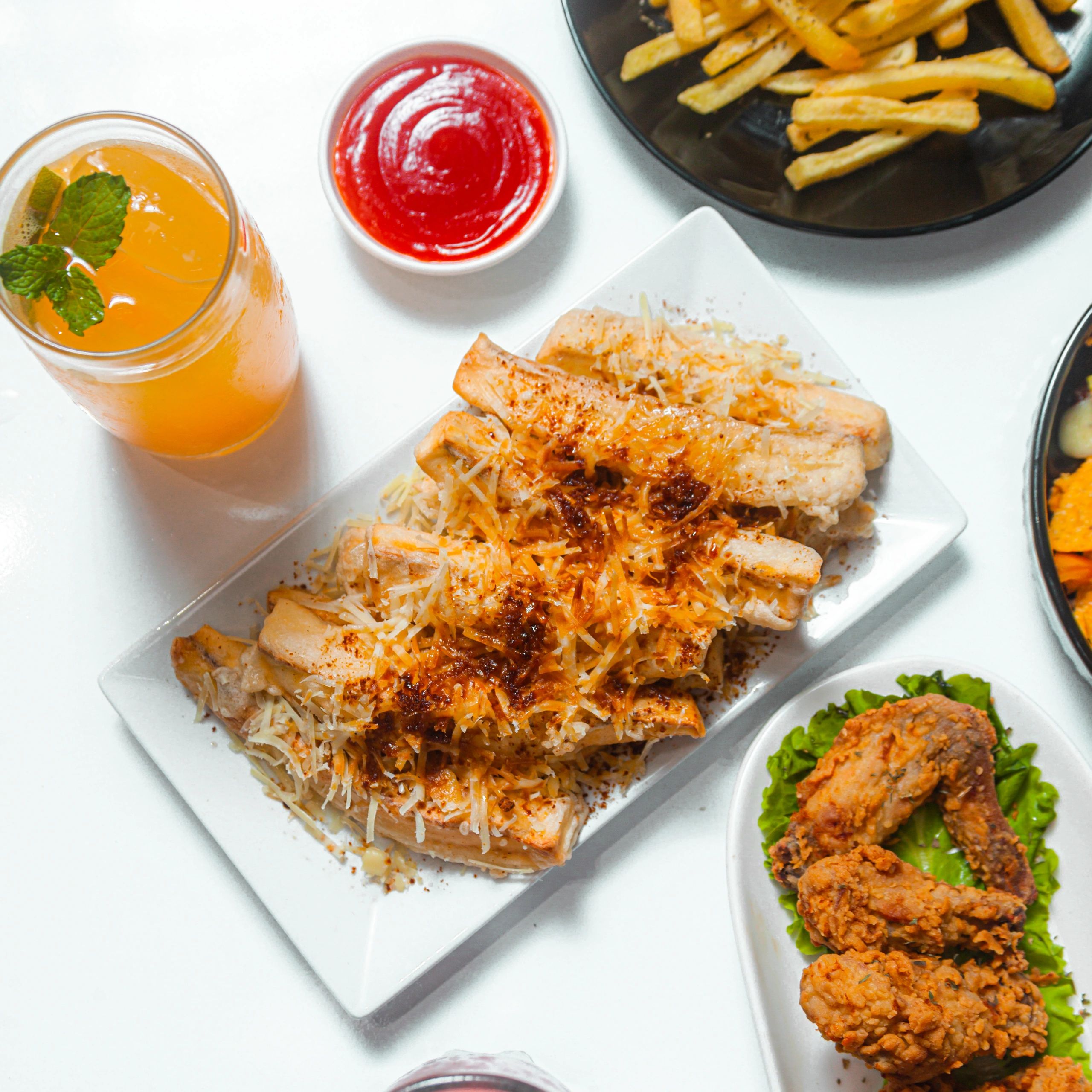 Food and drink menu assortment